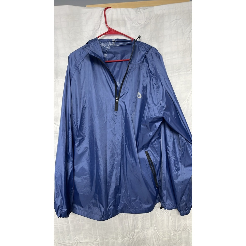 Baleaf Men's 1/4 Zip Blue‎ Windbreaker Jacket Water Resistant Hooded Xl